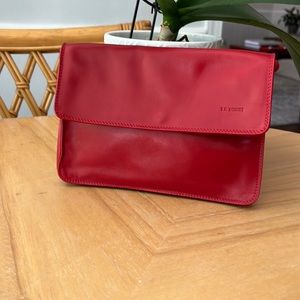 Small Italian leather Red clutch